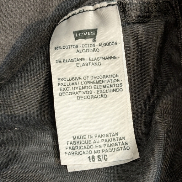 Levis Jeans 505 Straight Leg Womens Size 16 Black Stretch Denim (Fits 36x28) - Picture 8 of 8